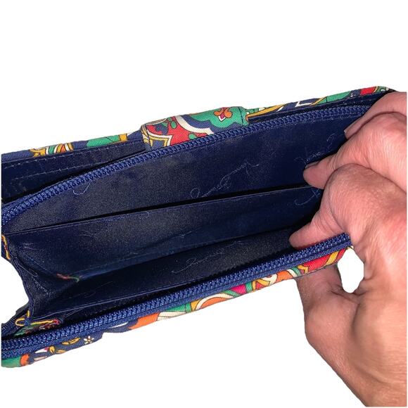 Vera Bradley Turn Lock Wallet Venetian Paisley Retired Hard to Find - Picture 8 of 12